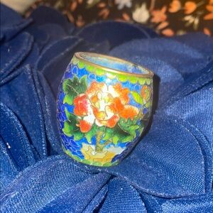 Vintage Cloisonné Floral mini bowl